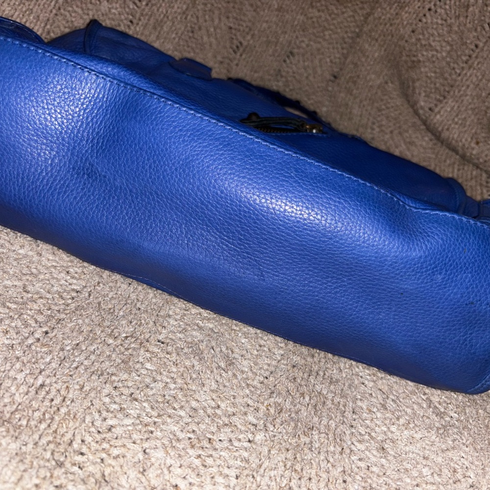 SALE! Betsey Johnson Queen of the Night Electric Blue Studded Leather Handbag - Picture 3 of 11